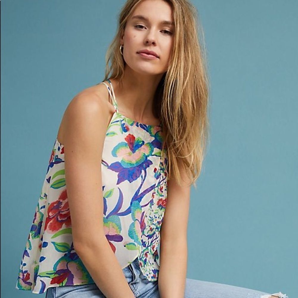 Anthropologie Maeve St. Lucia Floral tank